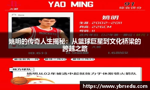 姚明的传奇人生揭秘：从篮球巨星到文化桥梁的跨越之路